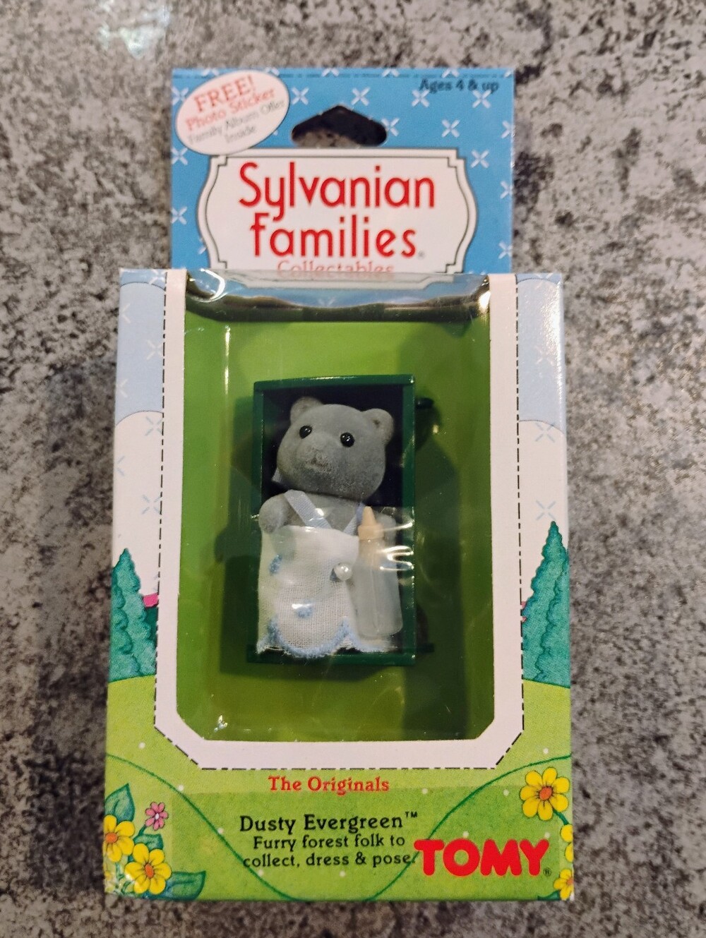 Sylvanian Families Dusty Evergreen Gray Bear Doll by TOMY - Gray
